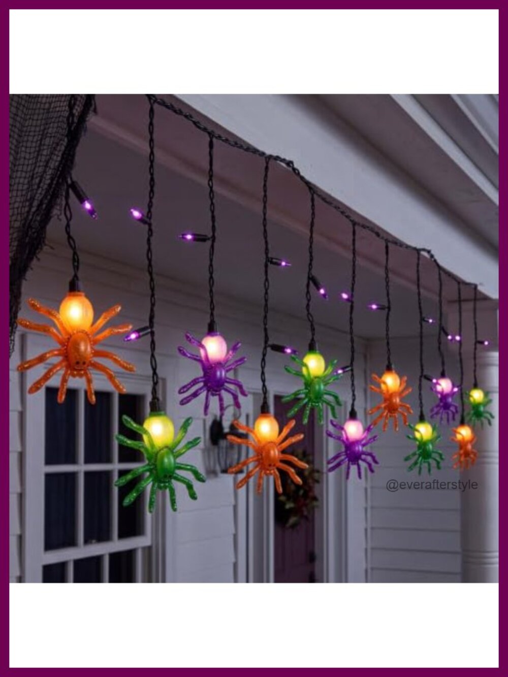Halloween Spider String Lights 7Ft LED Indoor Outdoor Party Decor